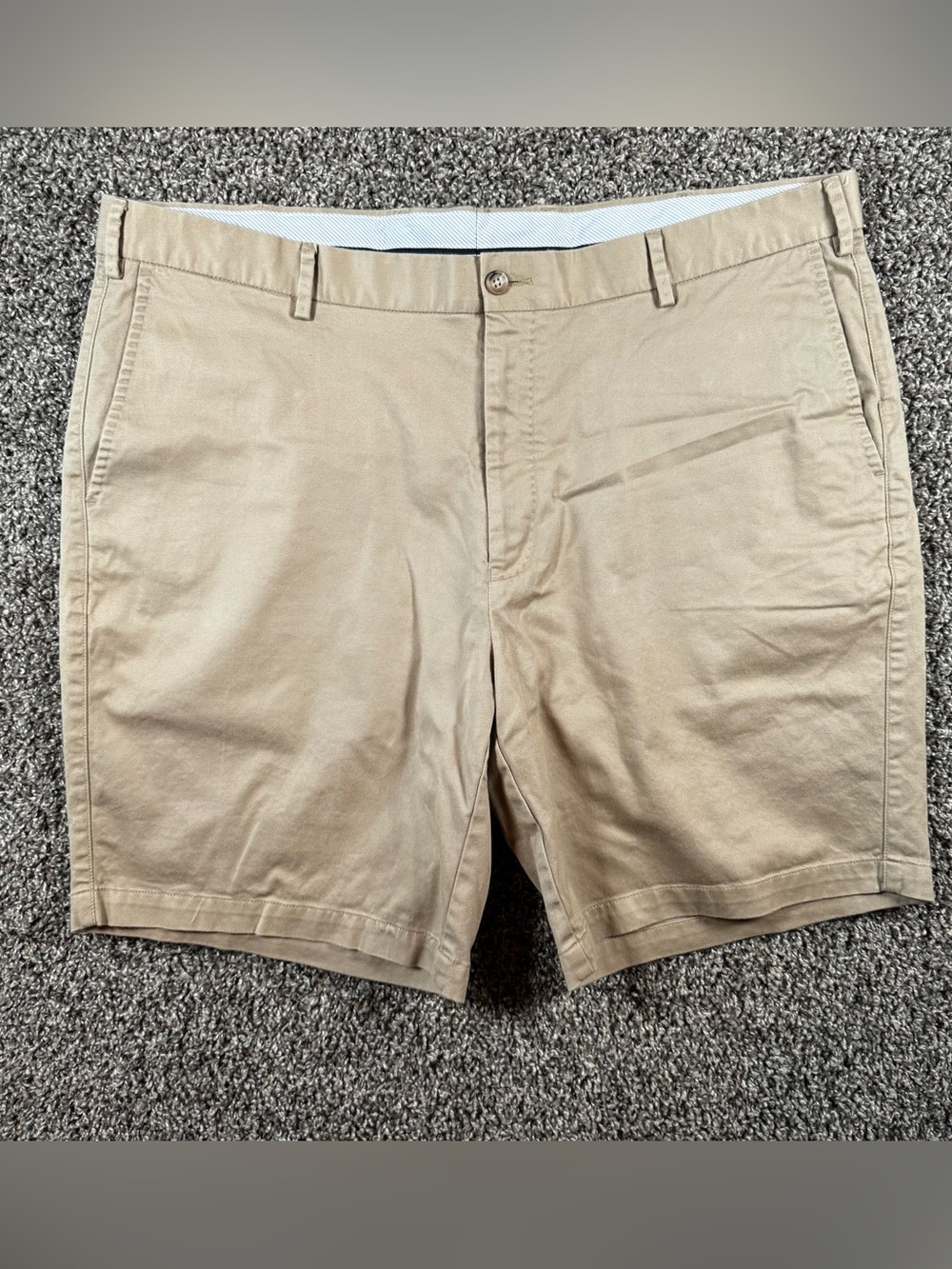 PETER MILLAR Mens Size 40 Twill Cotton Chino Shorts Khaki 9"